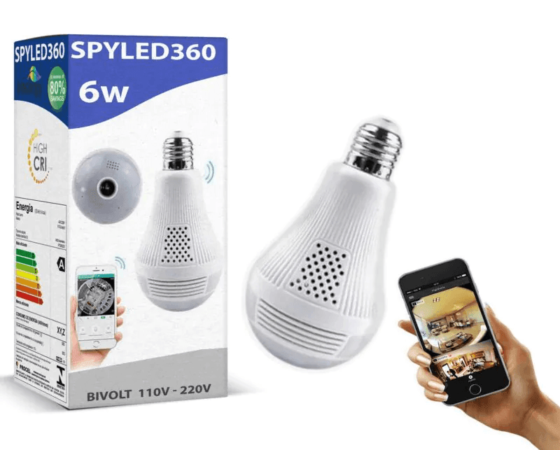 Lâmpada LED com câmera embutida 1080p Wi-Fi – SpyLED360™ - big mimo