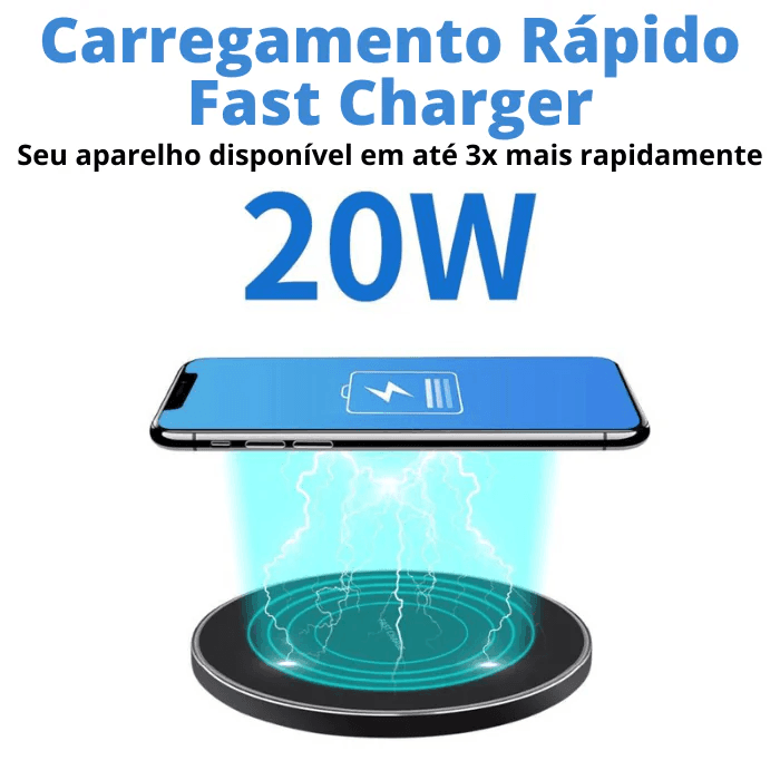 Carregador Para Celular Sem Fio Por Indução Carregamento Rápido – Fast Charger - big mimo