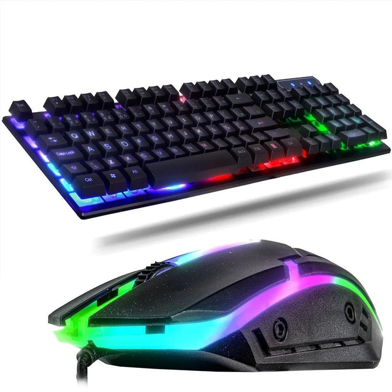 Kit Gamer Teclado Semi Mecânico + Mouse 3200dpi Usb Rgb Iluminado Jogos Pc - big mimo