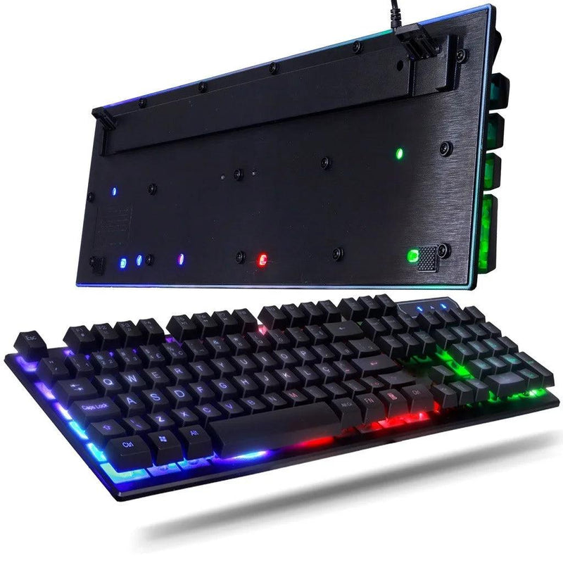 Kit Gamer Teclado Semi Mecânico + Mouse 3200dpi Usb Rgb Iluminado Jogos Pc - big mimo